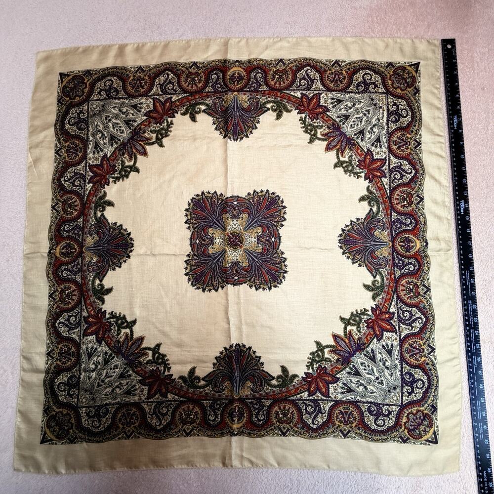 Sunkyung Sa Vintage Silk Scarf Paisley Medallion Square